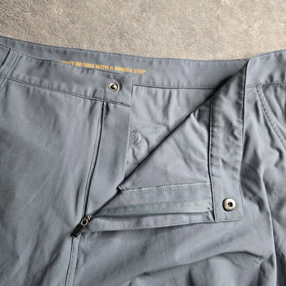 Rhone Commuter Classic Pants Mens 38x32 Gray Blue Slim Fit Straight  Zip Pocket